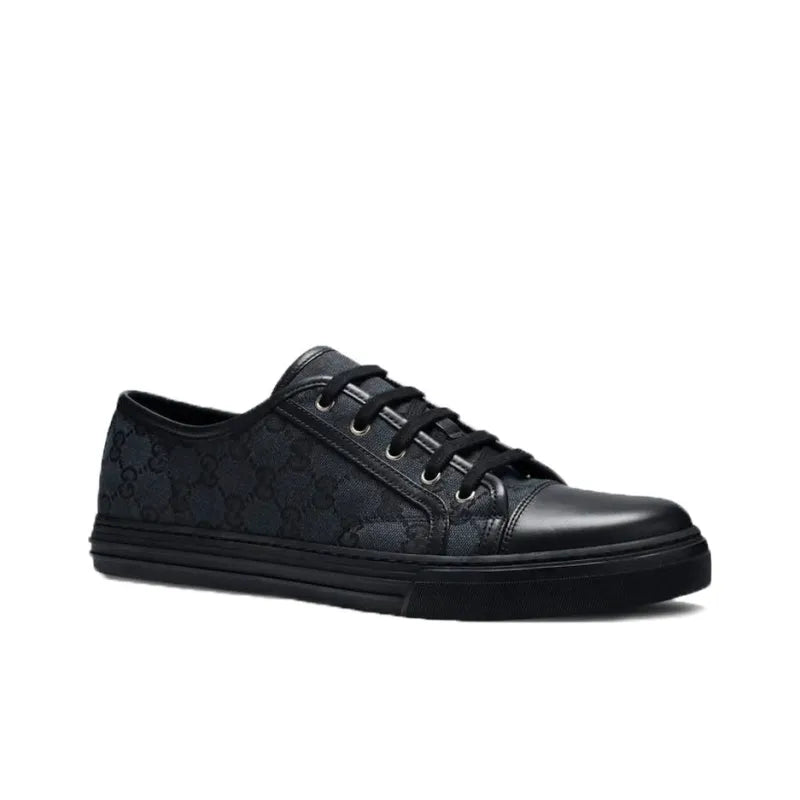 GUCCI GG CANVAS LOW SNEAKERS GREY BLACK